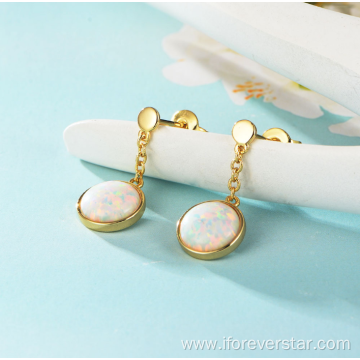 silver 925 earring opal stud earrings for woman